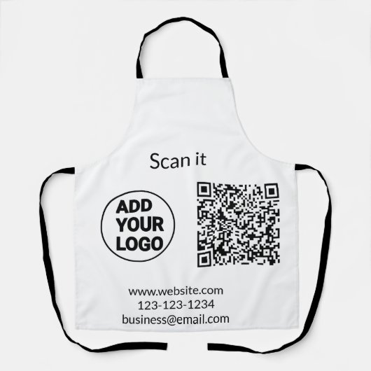 Einfacher minimaler QR-Code-Logo-Scan-Code-Name wi Schürze (Vorderseite)