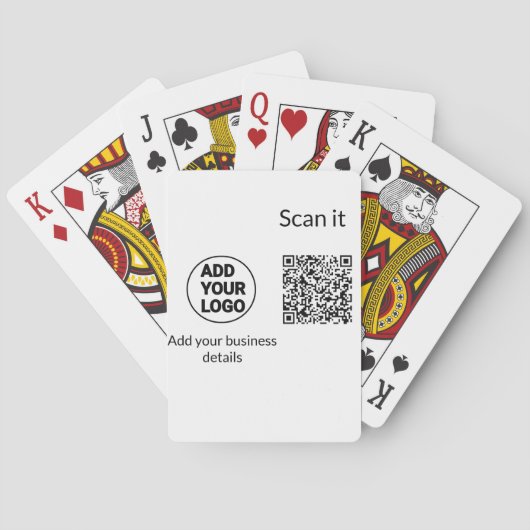 Einfacher minimaler QR-Code-Logo-Scan-Code-Name wi Spielkarten (Rückseite)