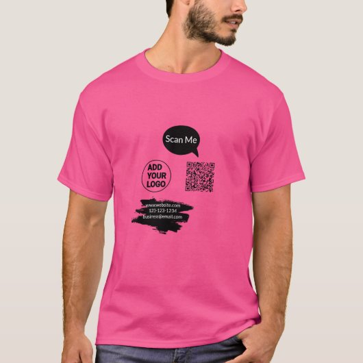 Einfacher minimaler QR-Code-Logo-Scan-Code-Name wi T-Shirt (Vorderseite)