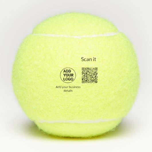 Einfacher minimaler QR-Code-Logo-Scan-Code-Name wi Tennisbälle (Vorderseite)