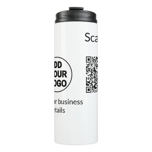 Einfacher minimaler QR-Code-Logo-Scan-Code-Name wi Thermosbecher (Vorderseite)
