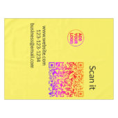 Einfacher minimaler QR-Code-Logo-Scan-Code-Name wi Tischdecke (Vorderseite (Horizontal))