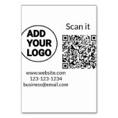 Einfacher minimaler QR-Code-Logo-Scan-Code-Name wi Tischnummer (Rückseite)