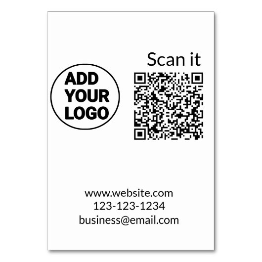 Einfacher minimaler QR-Code-Logo-Scan-Code-Name wi Tischnummer (Vorderseite)