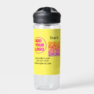 Einfacher minimaler QR-Code-Logo-Scan-Code-Name wi Trinkflasche