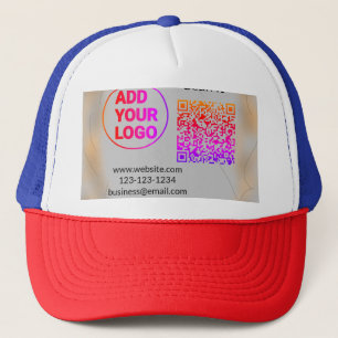 Einfacher minimaler QR-Code-Logo-Scan-Code-Name wi Truckerkappe