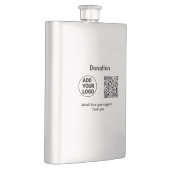 Einfacher minimaler QR-Code-Logo-Text für soziale Flachmann (Rechts)