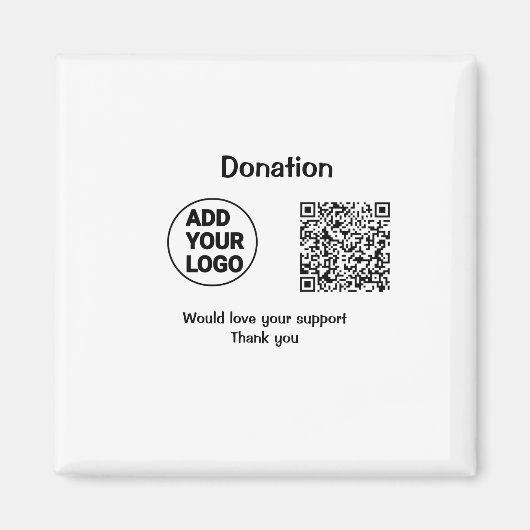 Einfacher minimaler QR-Code-Logo-Text für soziale Magnet (Vorne)