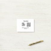 Einfacher minimaler QR-Code-Logo-Text für soziale Post-it Klebezettel (Auf Schreibtisch)