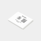 Einfacher minimaler QR-Code-Logo-Text für soziale Post-it Klebezettel (angewinkelt)