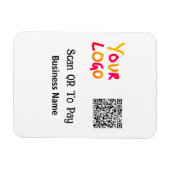 Einfacher minimaler QR-Code zum Bezahlen Logo Firm Magnet (Horizontal)