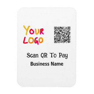 Einfacher minimaler QR-Code zum Bezahlen Logo Firm Magnet