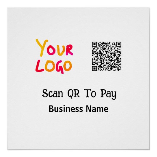 Einfacher minimaler QR-Code zum Bezahlen Logo Firm Poster (Vorderseite)
