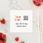 Einfacher minimaler QR-Code zum Bezahlen Logo Firm Serviette (Beispiel)