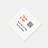 Einfacher minimaler QR-Code zum Bezahlen Logo Firm Serviette (Ecke)
