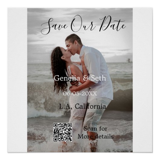 Einfacher minimaler QR-Scancode für Speichern Sie  Poster (Vorderseite)