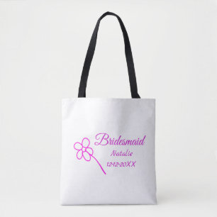 Einfacher minimaler rosa Brautjungfern-Text mit Na Tasche