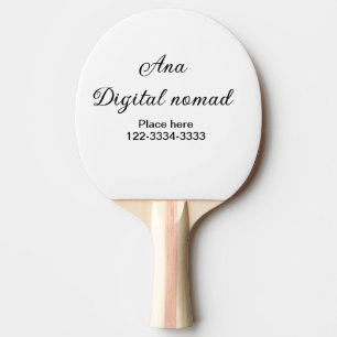 Einfacher minimaler Text für Namen, Ort, Stadt, Te Tischtennis Schläger