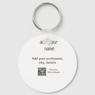 Einfacher minimaler Text hinzufügen Name QR Titel Schlüsselanhänger