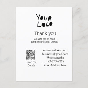 einfacher minimaler Text zum Hinzufügen Ihres Logo Postkarte