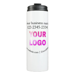einfacher minimaler Text zum Hinzufügen Ihres Logo Thermosbecher