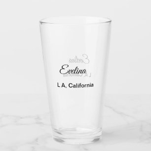 Einfacher minimaler Text zum Hinzufügen Ihres Name Glas