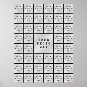 Einfacher minimalistischer 45er-Fotocollage Schwar Poster