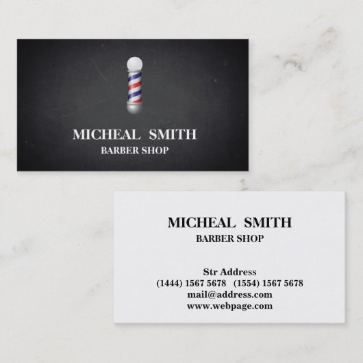 Einfacher Minimalistischer Barbershop Visitenkarte (Vorne/Hinten)