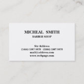 Einfacher Minimalistischer Barbershop Visitenkarte (Rückseite)