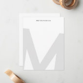 Einfacher Minimalistischer Big Jumbo Monogram Name Mitteilungskarte (Vorderseite/Rückseite Beispiel)