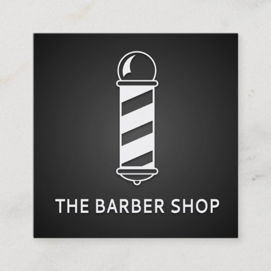 Einfacher Minimalistischer Chalkboard-Barbershop Quadratische Visitenkarte (Vorderseite)