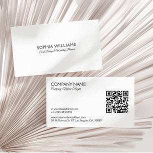 Einfacher minimalistischer Design Black Tex QR Cod Visitenkarte
