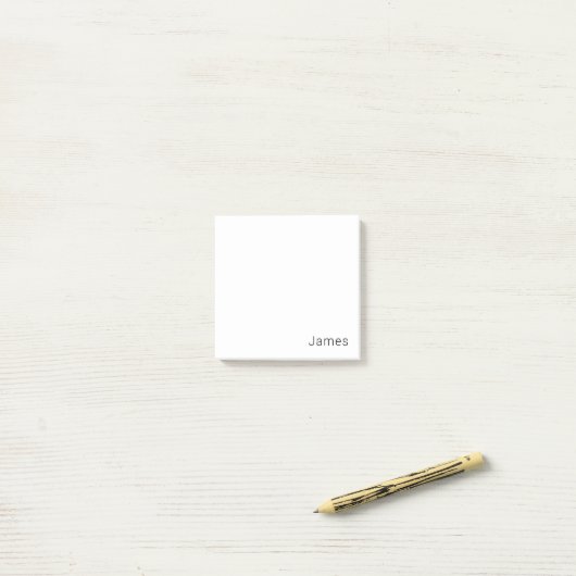 Einfacher minimalistischer editierbarer Name oder Post-it Klebezettel (Auf Schreibtisch)