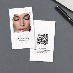 Einfacher Minimalistischer Foto-Make-up-Artist-Sch Visitenkarte