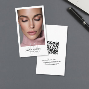 Einfacher Minimalistischer Foto-Make-up-Artist-Sch Visitenkarte