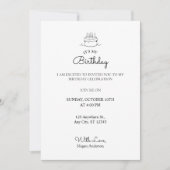 Einfacher minimalistischer Geburtstag Einladung (Vorderseite)