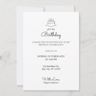 Einfacher minimalistischer Geburtstag Einladung