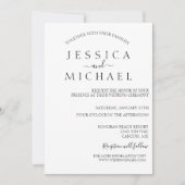 Einfacher Minimalistischer Hochzeitshindernis Einladung (Vorderseite)