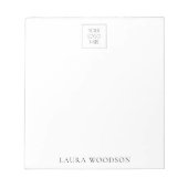 Einfacher Minimalistischer Logo-Editor Notizblock (Vorderseite)