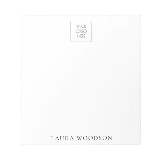 Einfacher Minimalistischer Logo-Editor Notizblock (Vorderseite)