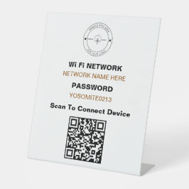 Einfacher Minimalistischer QR-Code für Wifi-Detail Sockelschild