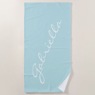 Einfacher minimalistischer Schriftname Pastell Aqu Strandtuch