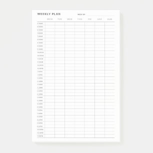 Einfacher minimalistischer Wochenplaner und To-Do- Post-it Klebezettel