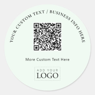 Einfacher Minze-Geschäft-Logo-QR-Code Werbe- Runder Aufkleber