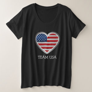 Einfacher moderner Amerika-Fan jubelt USA-Flagge T Große Größe T-Shirt