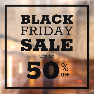 Einfacher moderner Black Friday Sale Fensteraufkleber