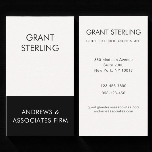 Einfacher moderner Certified Public Accountant CPA Visitenkarte
