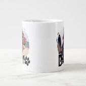 Einfacher moderner cooler Grunge-Name und Foto des Jumbo-Tasse (Vorderseite)