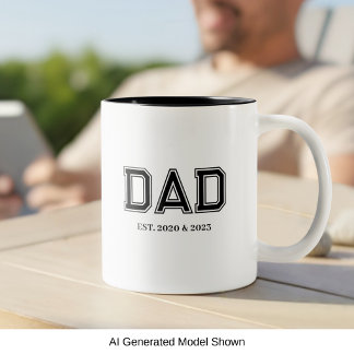 Einfacher moderner Dad etablierter College-Typogra Zweifarbige Tasse