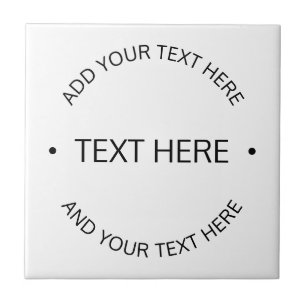Einfacher moderner editierbarer Text   Weiß & Schw Fliese